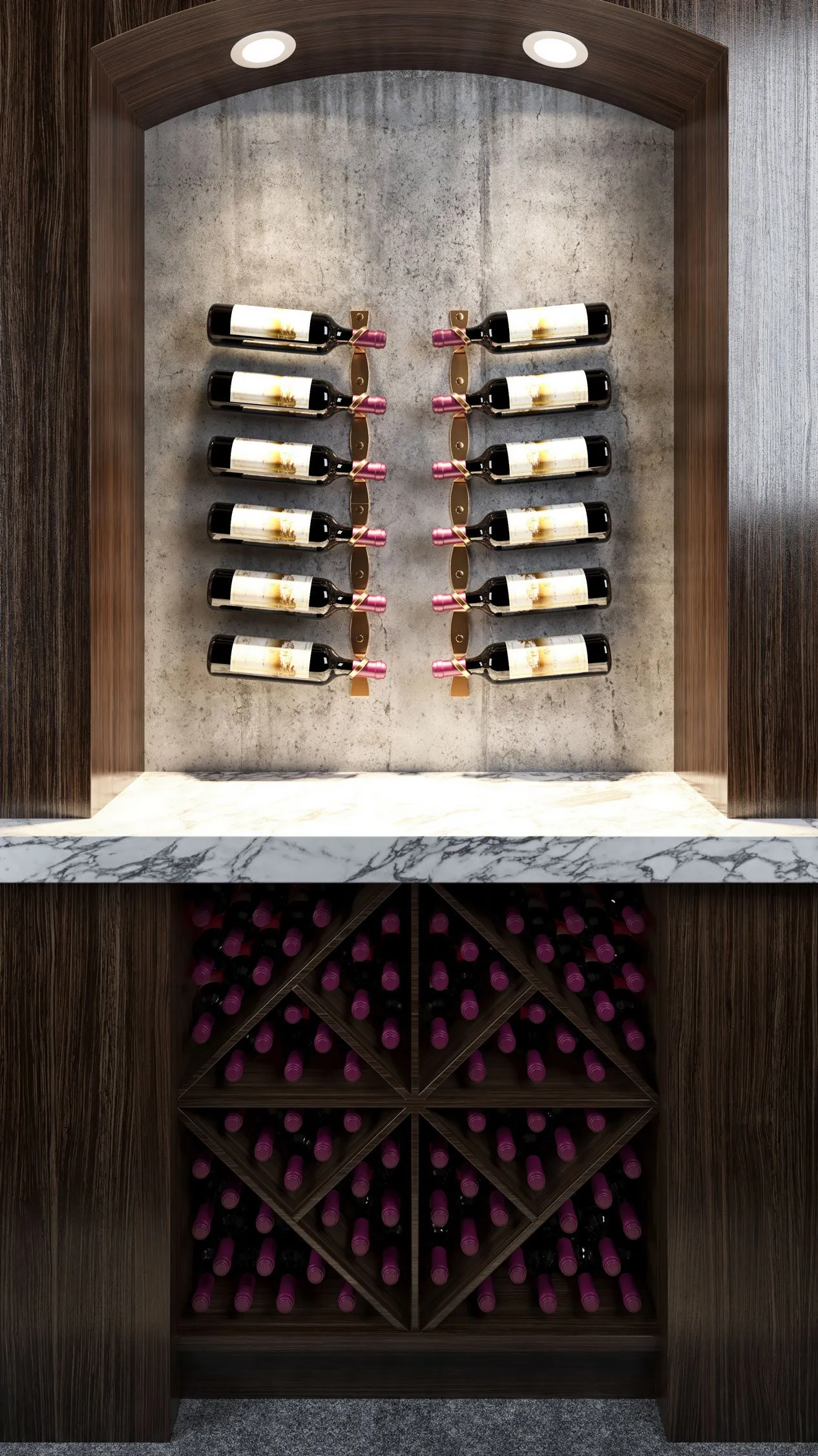 VintageView Helix Single 15 (minimalist wall mounted metal wine rack)