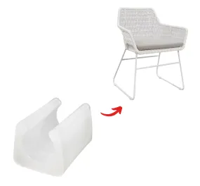 White Sled Clip On Chair Tip - Long Lasting