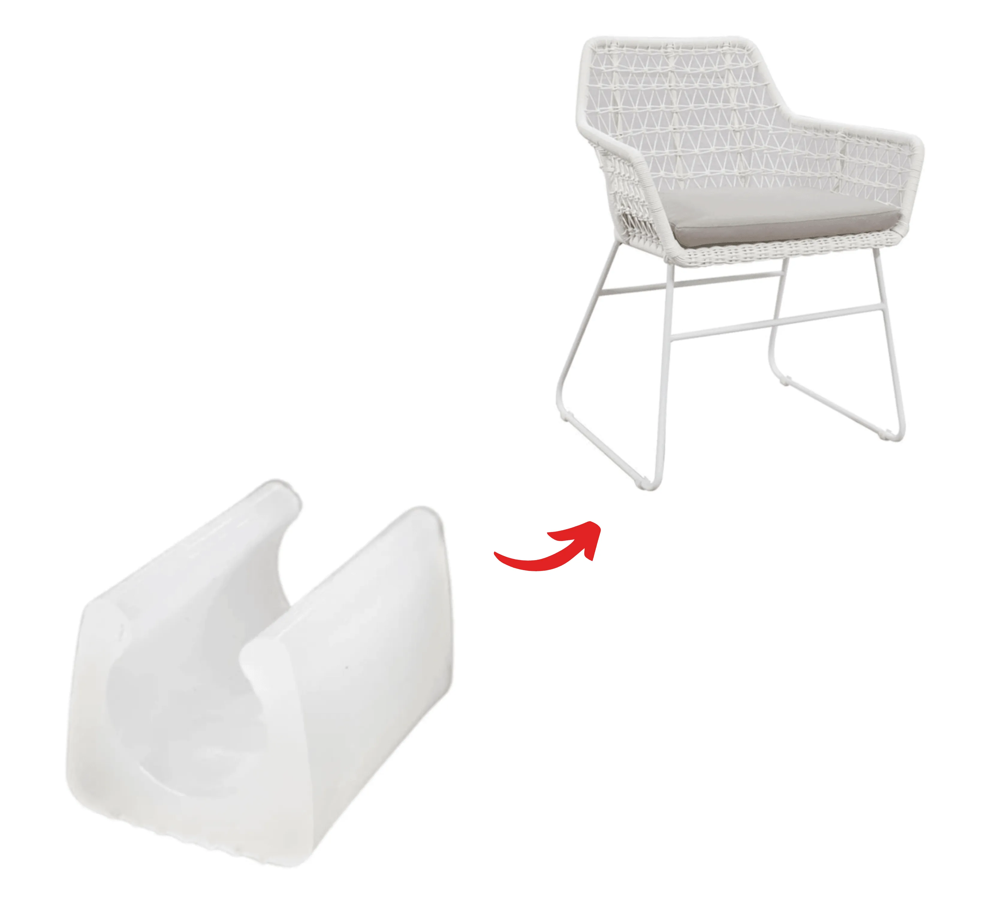 White Sled Clip On Chair Tip - Long Lasting