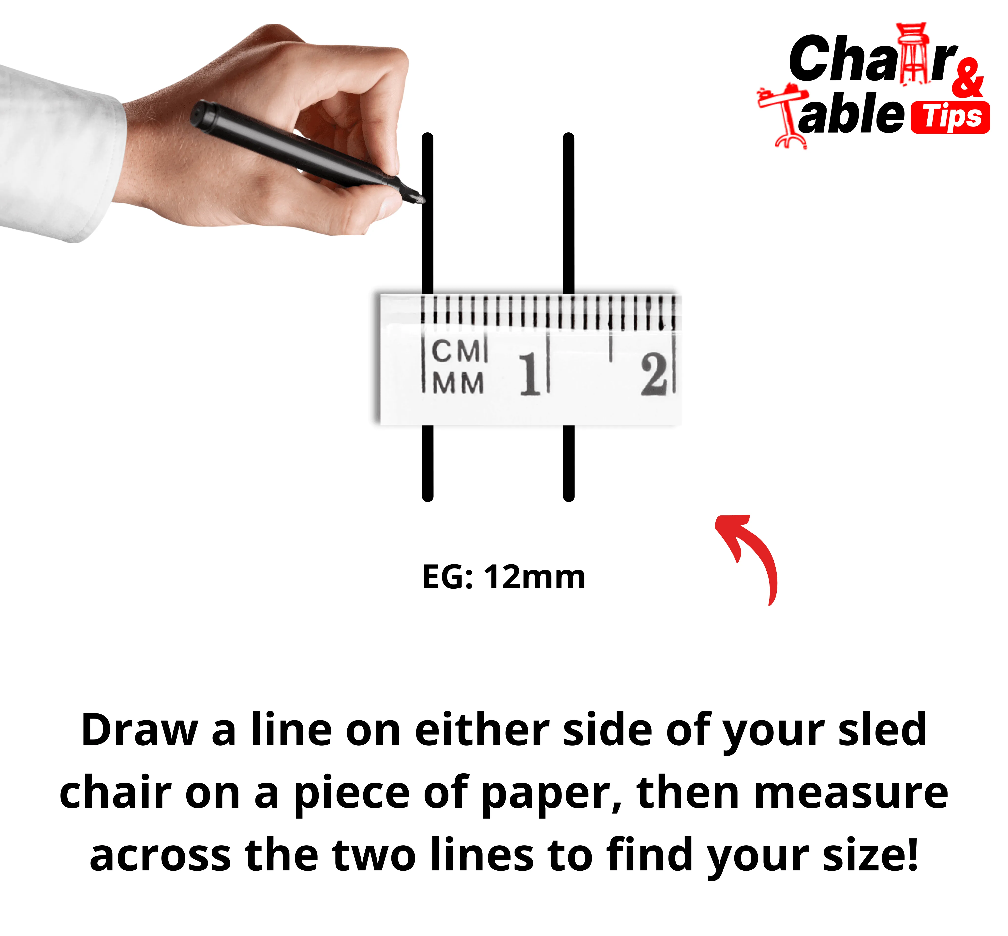 White Sled Clip On Chair Tip - Long Lasting