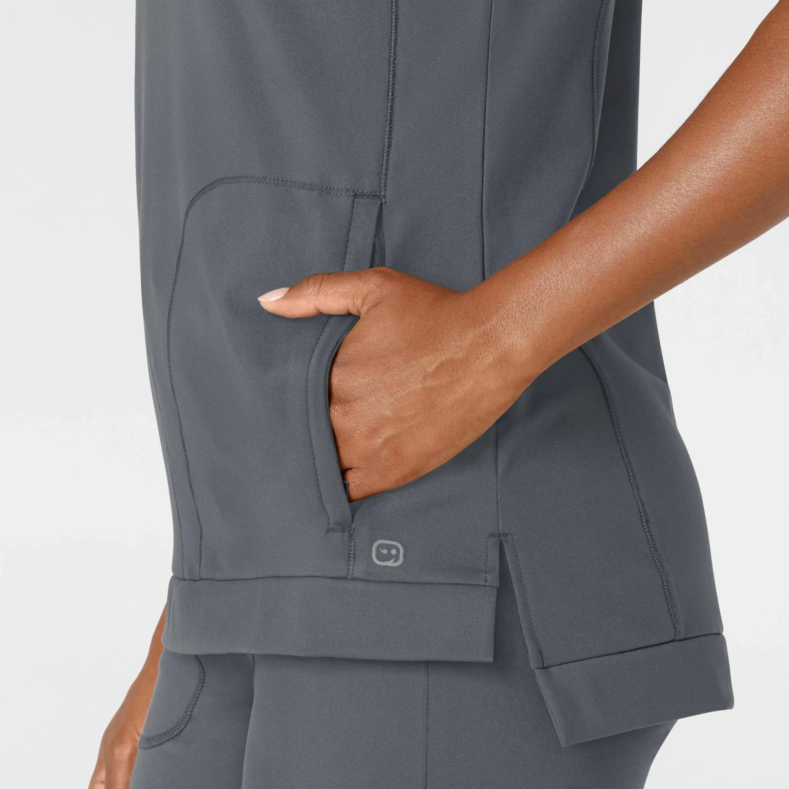 Wink Knit Women's Flex-n-Reach Crew Neck Scrub Top - Pewter