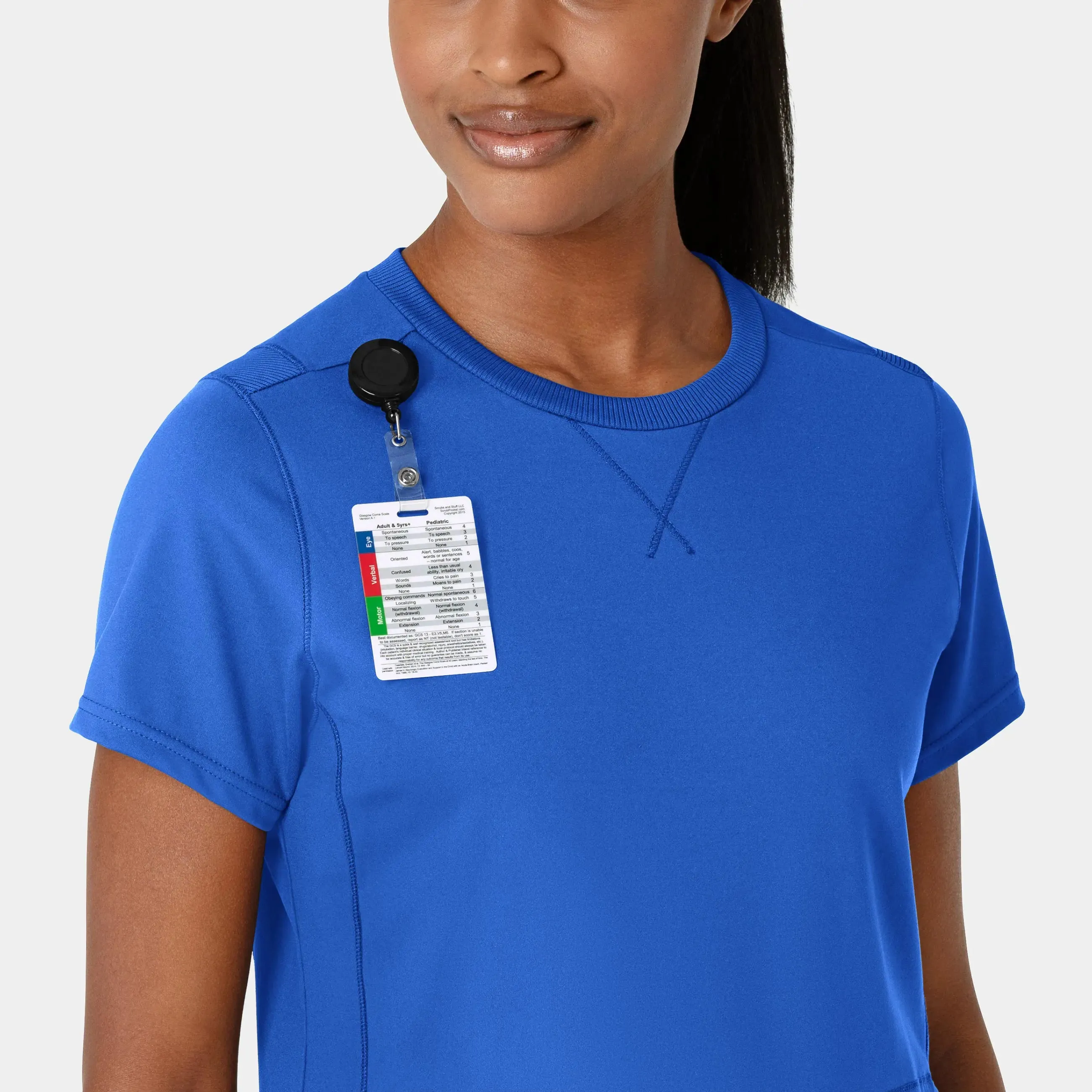 Wink Knit Women's Flex-n-Reach Crew Neck Scrub Top - Royal Blue