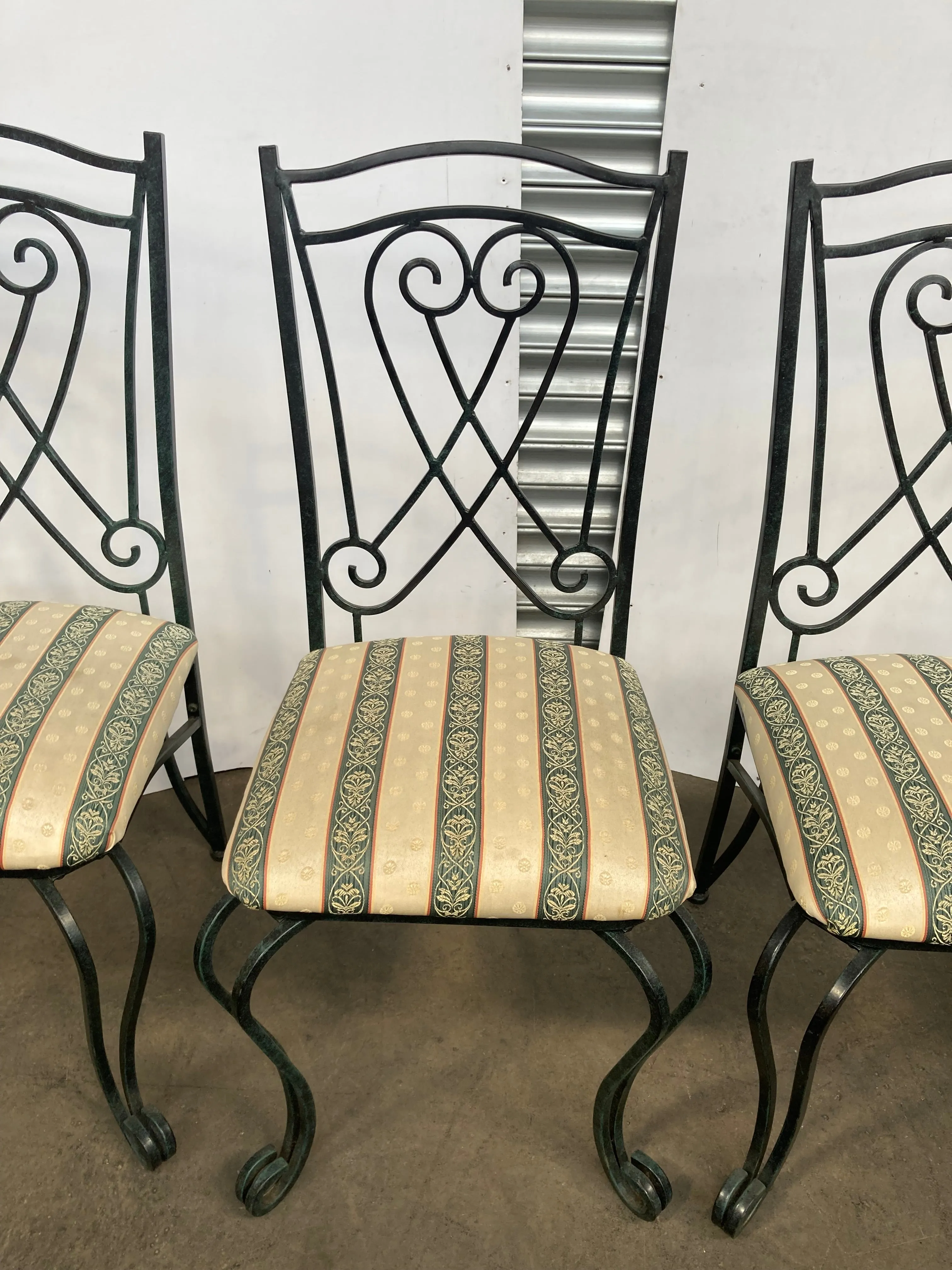 Wrought iron dining chairs set of 4