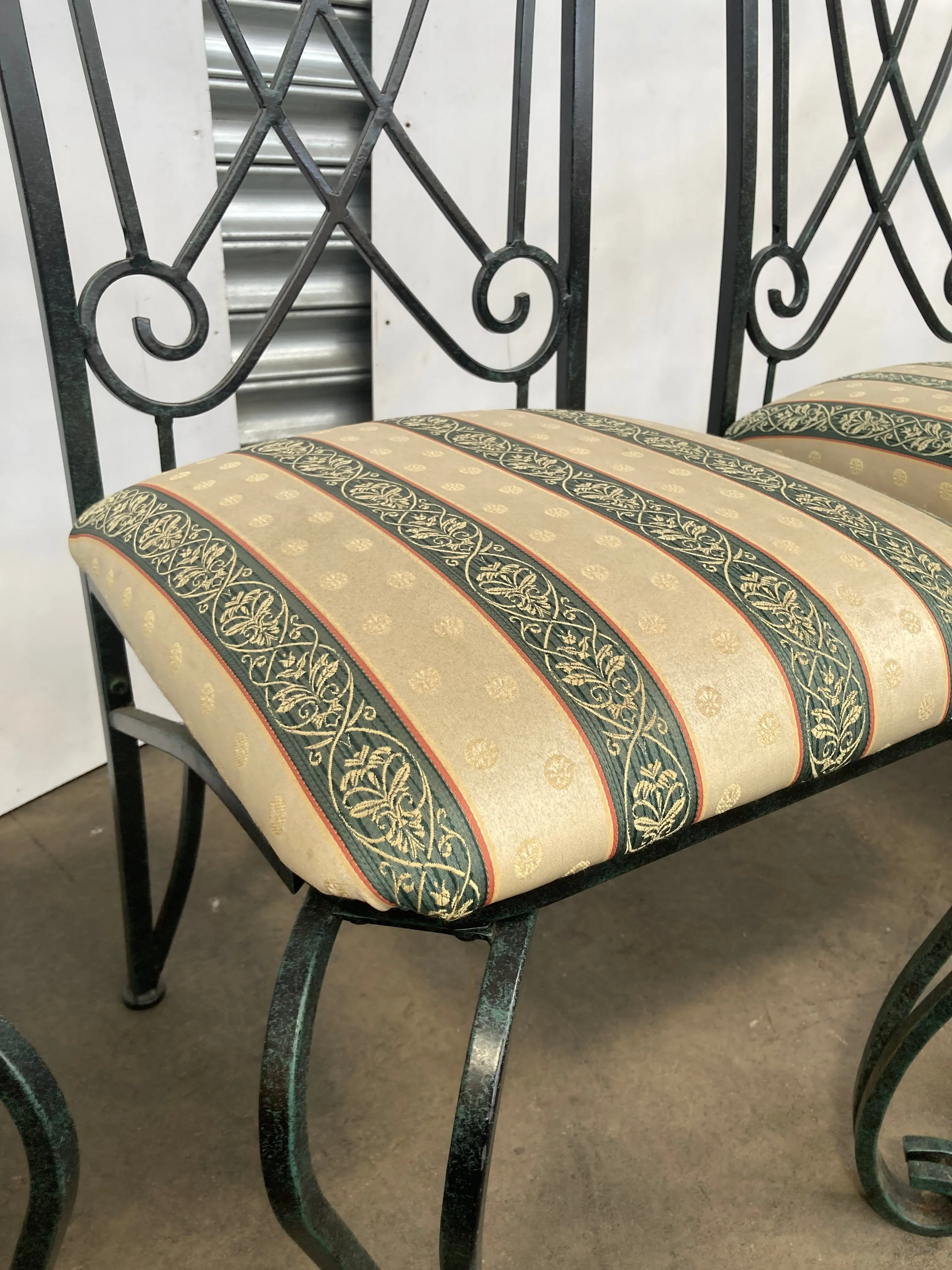 Wrought iron dining chairs set of 4