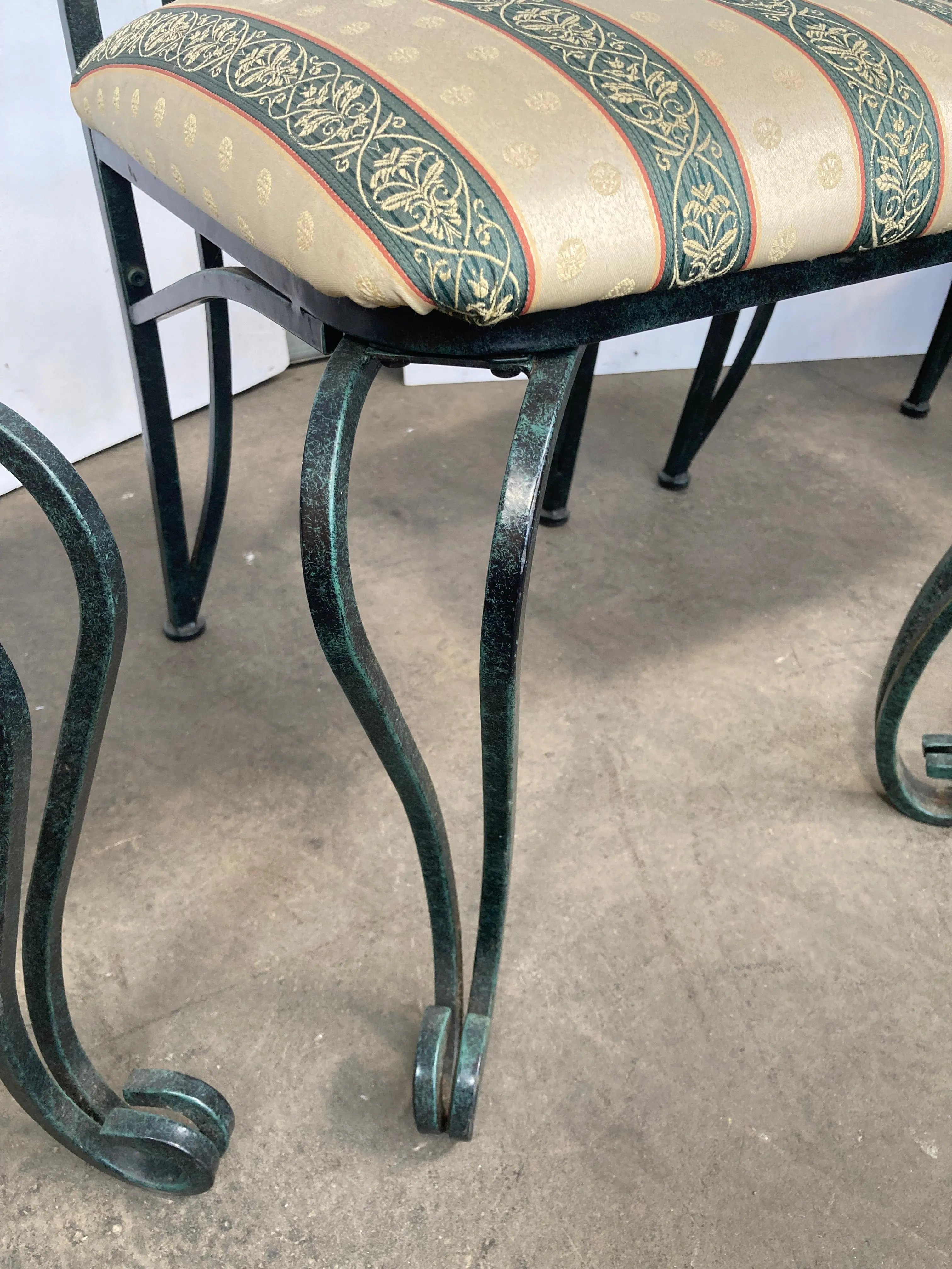 Wrought iron dining chairs set of 4