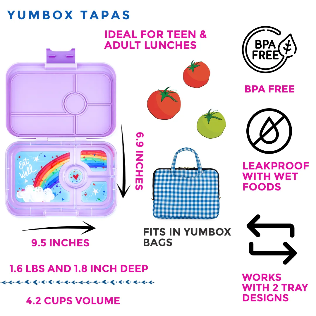 Yumbox Tapas 4 Compartments: Seville Purple (Rainbow Tray)